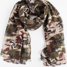 szal moro vintage dwustronny wojskowy militarny styl koronka