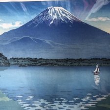 Unikat - sygnowana duża praca - TSUCHIJA KOITSU ( 1870-1949) mount Fuiji and Shoi Lake