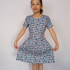 Sukienka dla dziewczynki MELISA różowe kwiatki