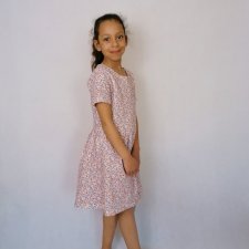Sukienka dla dziewczynki MELISA pomarańczowe kwiaty