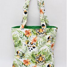 Torba na zakupy shopperka ekologiczna torba zakupowa na ramię bawełniana torba tygrysy
