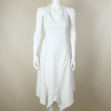 Biała sukienka midi w paski Vero Moda