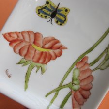 Skarb Ręcznie Malowany porcelanowy unikatowy półmisek -   SHEILA - sygnatura autorki na awersie