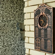 Zegar ścienny handmade Czarna Kamienica Art Nouvea