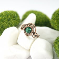 Malachit pierścionek regulowany