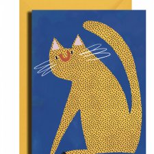 kartka + koperta / żółty kot