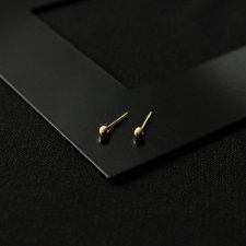 Gładkie kolczyki kuleczki srebro złocone - 3 mm