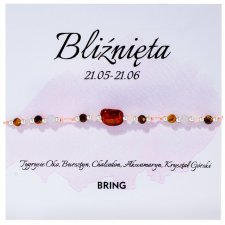 Bransoletka znak zodiaku Bliźnięta srebrne kulki