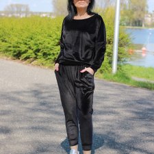 Damski dres welurowy czarny rozmiar S