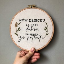 Tamborek dekoracyjny, tamborek ozdobny, tamborek z cytatem