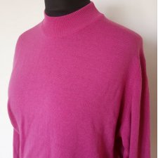 Sweter różowy wełna merino rozm. XL