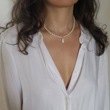 Srebrny naszyjnik z perłami, srebro 925