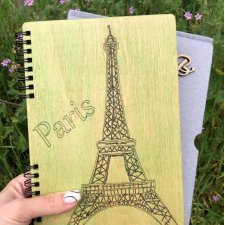 WYPRZEDAŻ Drewniany notatnik "Paris'