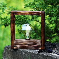 Unikatowa lampa z drewna świerkowego, lampka nocna/stołowa drewniana