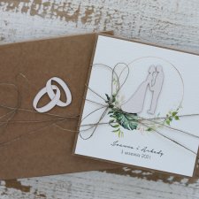 Rustykalna kartka na ślub z pudełkiem
