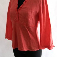 Ann Taylor Len koralowa bluzka roz 36/38