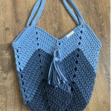 Niebieska torba na ramię handmade