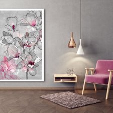 Obraz na płotnie do salonu - KWIATY MAGNOLII 70x100cm 03170