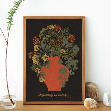 Orange vase, plakat botaniczny, ilustracja A3 lub 30x40 cm
