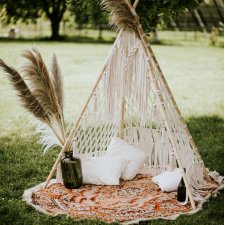 Makrama tipi namiot bohu na ślub dekoracja
