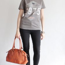 T-shirt vintage szary z printem Jack&Jones unisex damski męski