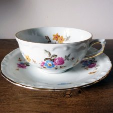Niemiecka stara porcelana KAHLA duża filiżanka i spodek