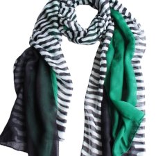 szal vintage turkus pasy duży lekki zwiewny