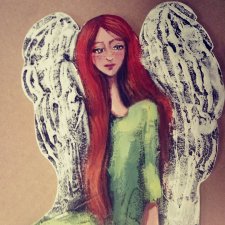Anioł Piegusek ręcznie malowany