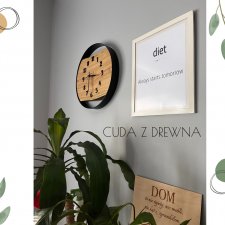 Zegar LOFT 35 cm z drewnianą deską