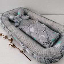 Zestaw dla niemowlęcia: Kokon niemowlęcy + rożek + poduszka