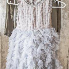 Sukienka jasno szara - NNJXD / 140 cm