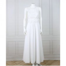 Biała suknia ślubna z siateczką i koronką, L/XL