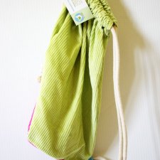 Plecak 100% bawełna, worek na plecy Neon Pistacja.