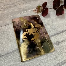 Ręcznie robiony mały notes  prezent dla mamy znak zodiaku skorpion