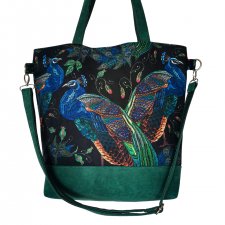 SHOPPER BAG Welurowe Pawie