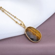 Naszyjnik "Golden Courage" - Odwaga i Pewność Siebie z Tygrysim Okiem