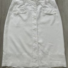 Lniana biała spódnica Carla F. 42