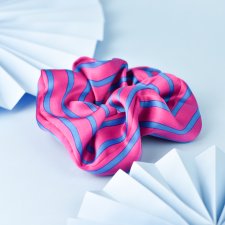 Scrunchie jedwab pasiak dark