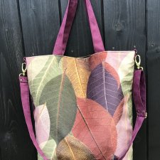 Torba hobo XXL - print jesienne liście