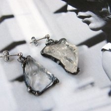 Kolczyki asymetryczne naturalny kryształ