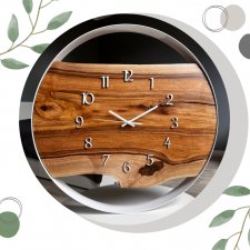 Nowoczesny zegar z drewnianą deską 50 cm, styl loft