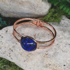 Stalowa bransoletka z lapisem lazuli / #00006