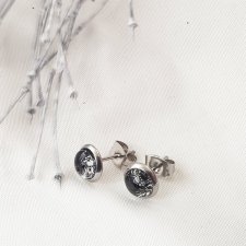 Kolczyki ze stali sztyfty czarne/17