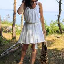 Biała Sukienka Oversize ADELL
