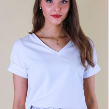 T-shirt koszulka damska krótki rękawek biała