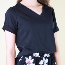 T-shirt koszulka damska krótki rękawek czarna