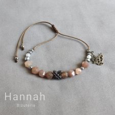 Bransoletka "Księżyca urok" na sznurku beż brąz
