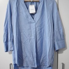 Damska niebieska koszulowa bluzka