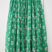 Długa maxi plisowana spódnica w kwiaty Vintage