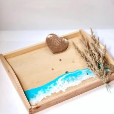 taca dekoracyjna drewno fale handmade